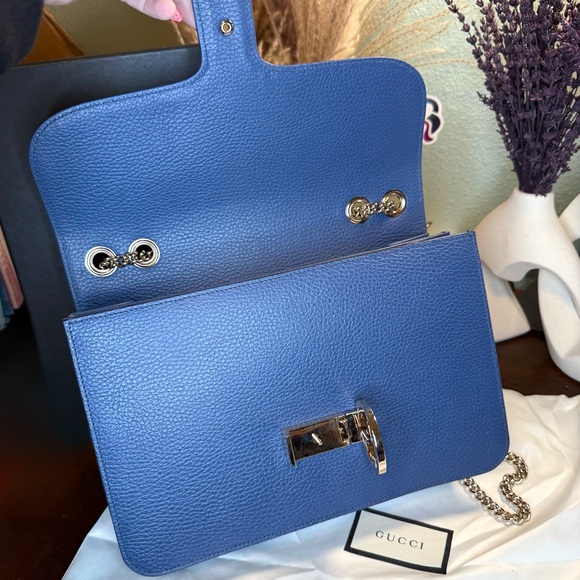 EUC Gucci Medium Leather Dollar Interlocking GG Chain Bag & Matching Wallet - Picture 11 of 17